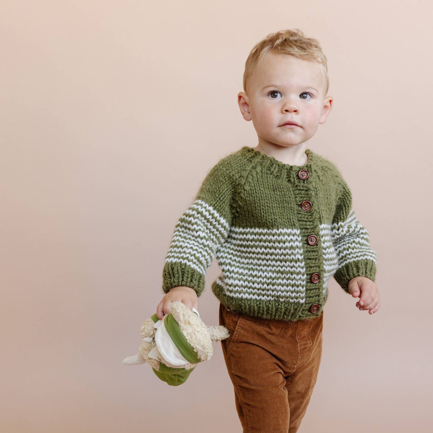 Stripe Cardigan Moss Sweater