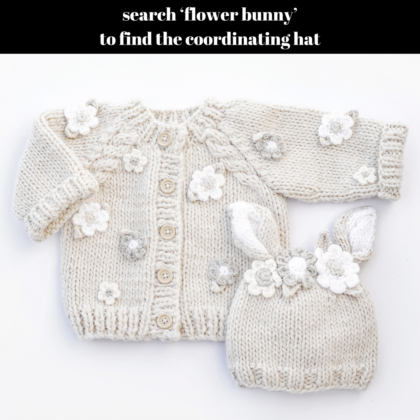 Cream Flower Cardigan