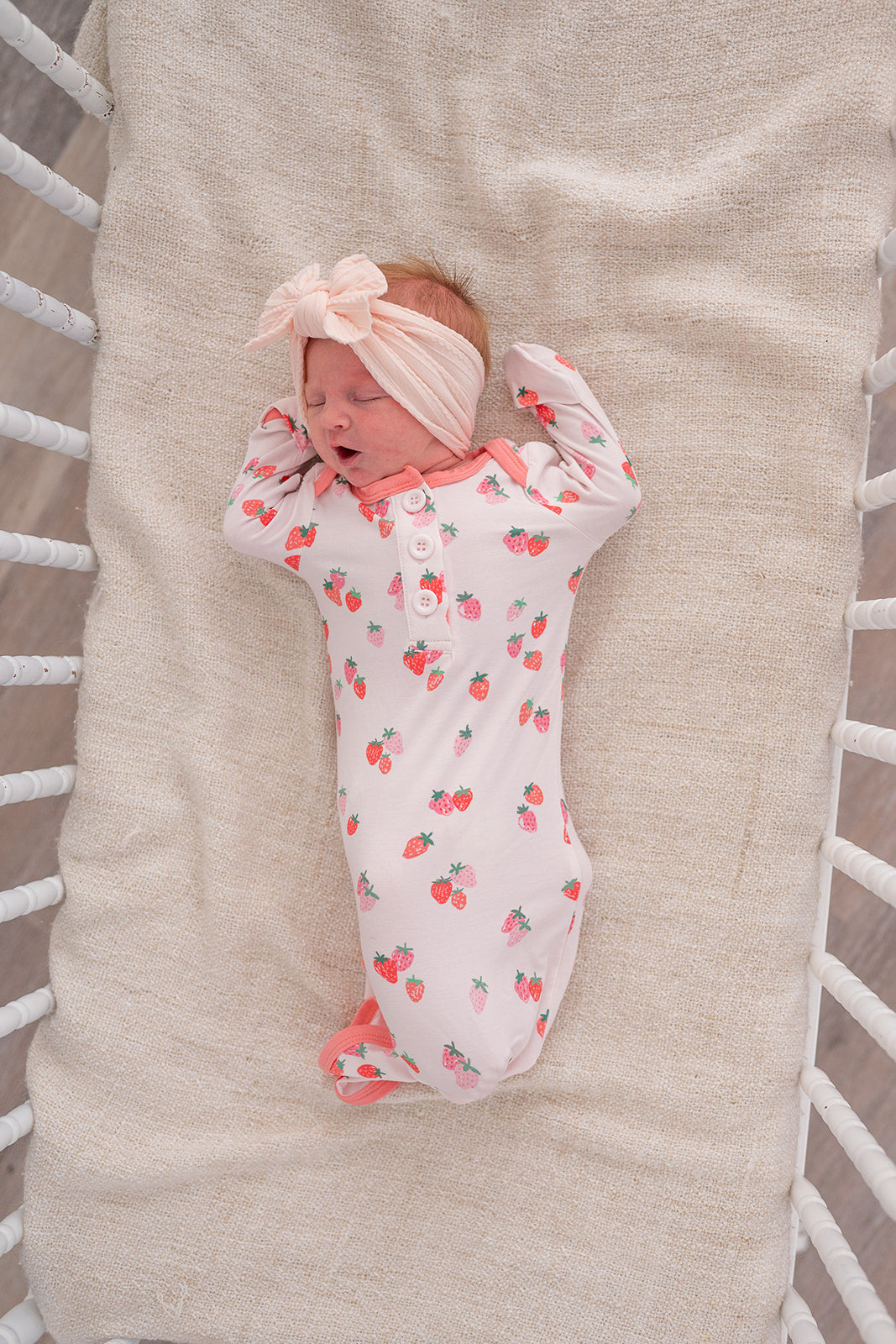 Strawberry Bamboo Newborn Gown