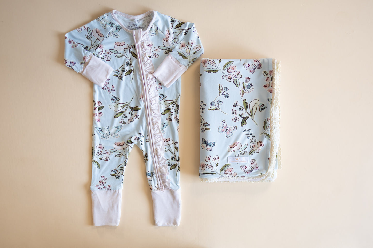 Butterfly Garden Bamboo Blanket