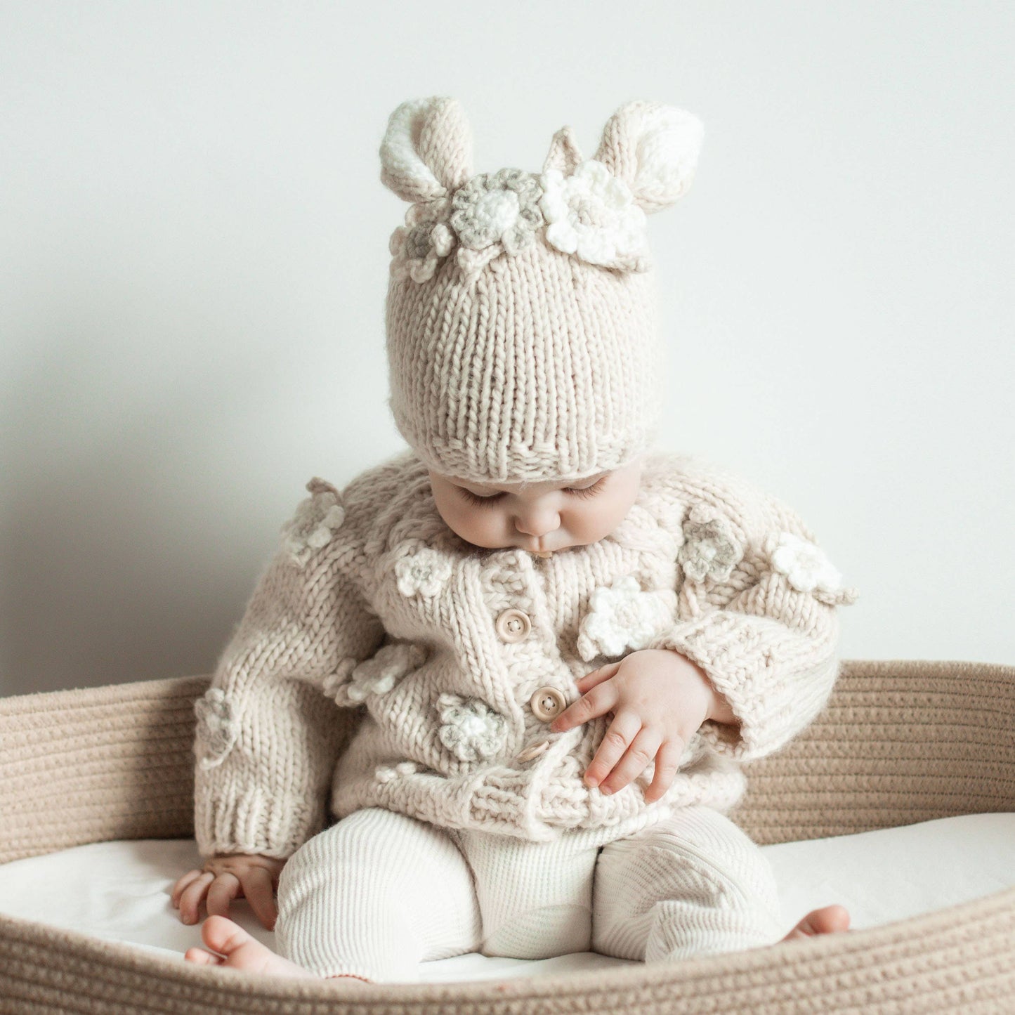 Cream Flower Cardigan