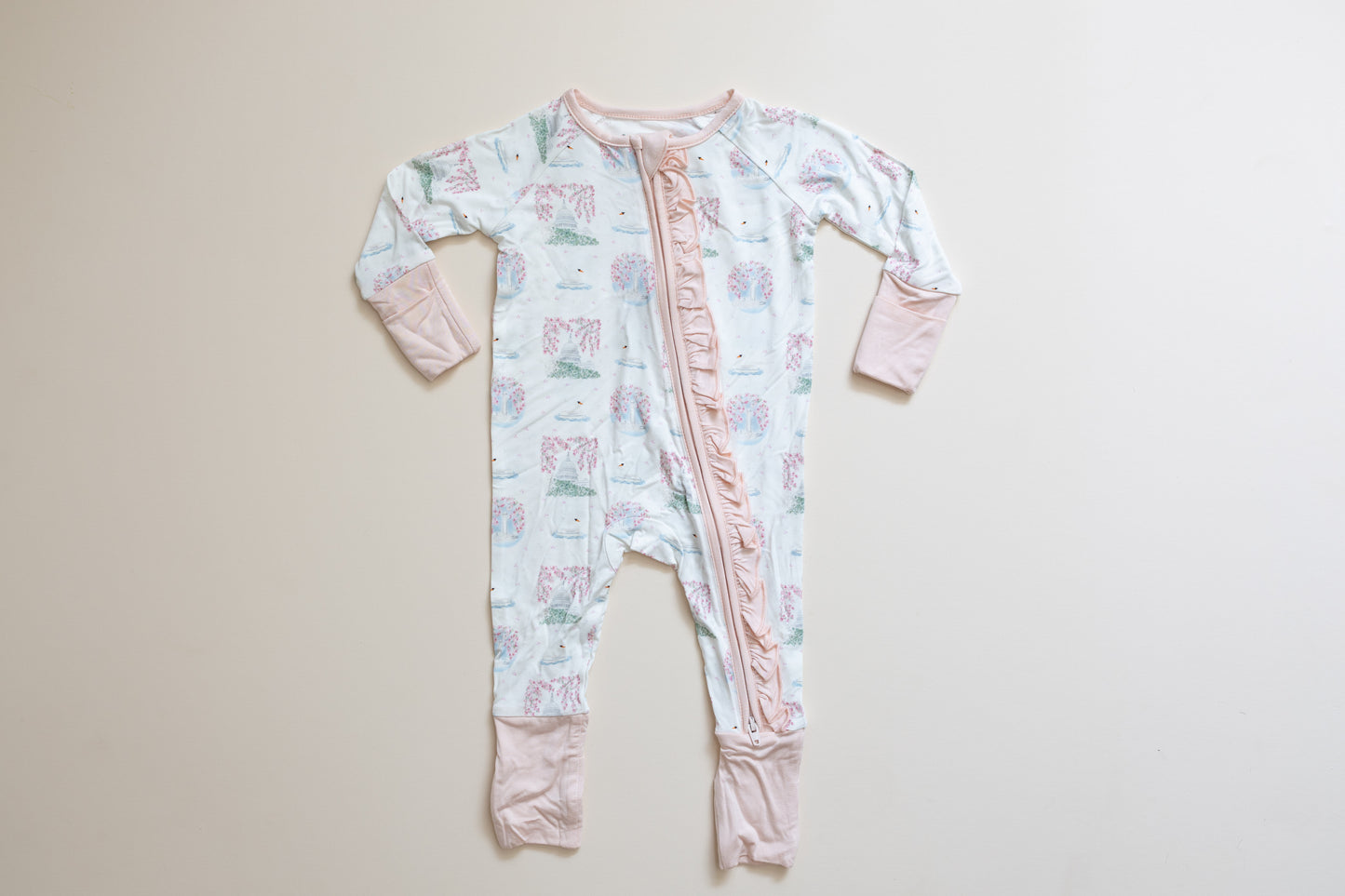 Cherry Blossom Bamboo Ruffle Romper