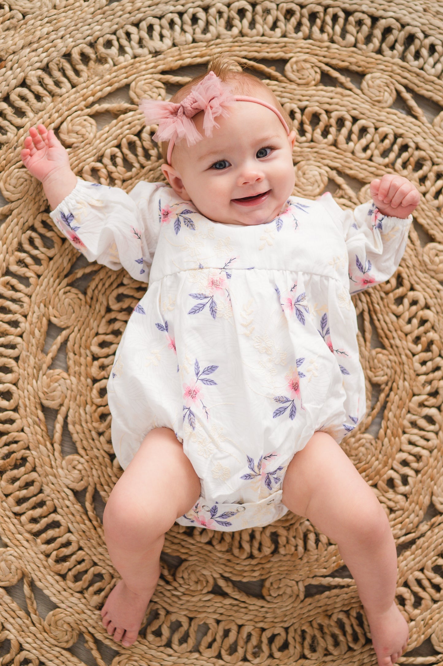 Pink Floral Romper Dress