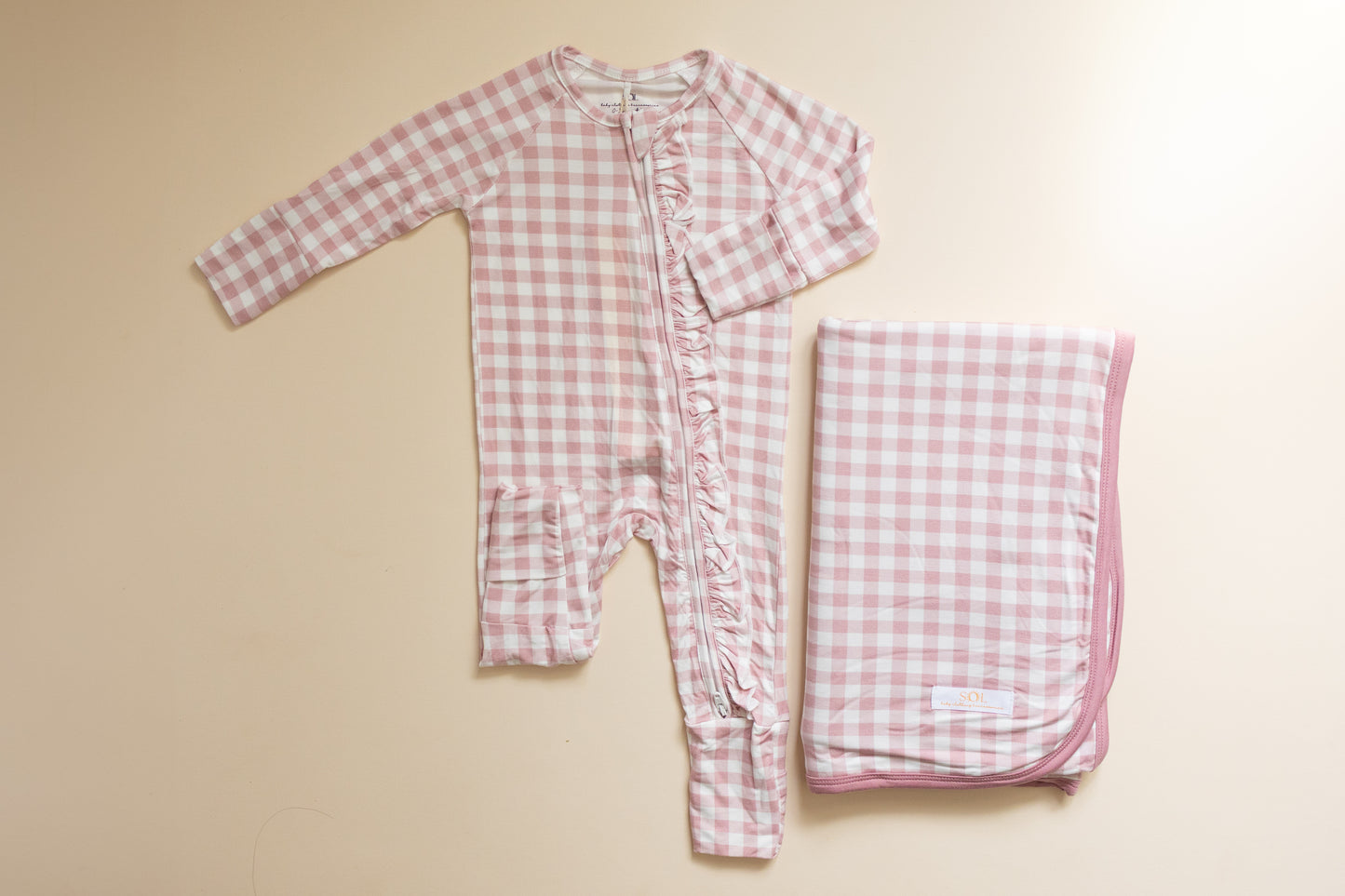 Rose Gingham Bamboo Romper