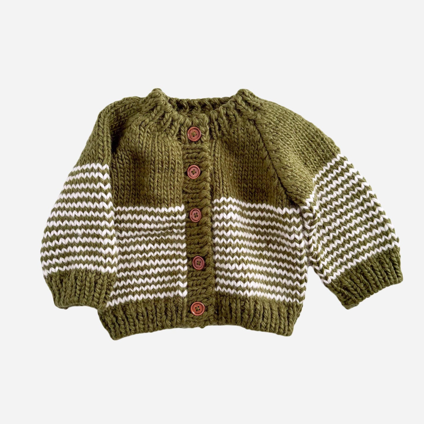 Stripe Cardigan Moss Sweater