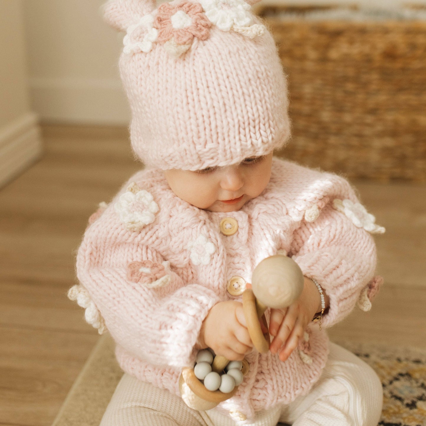 Pink Flower Cardigan