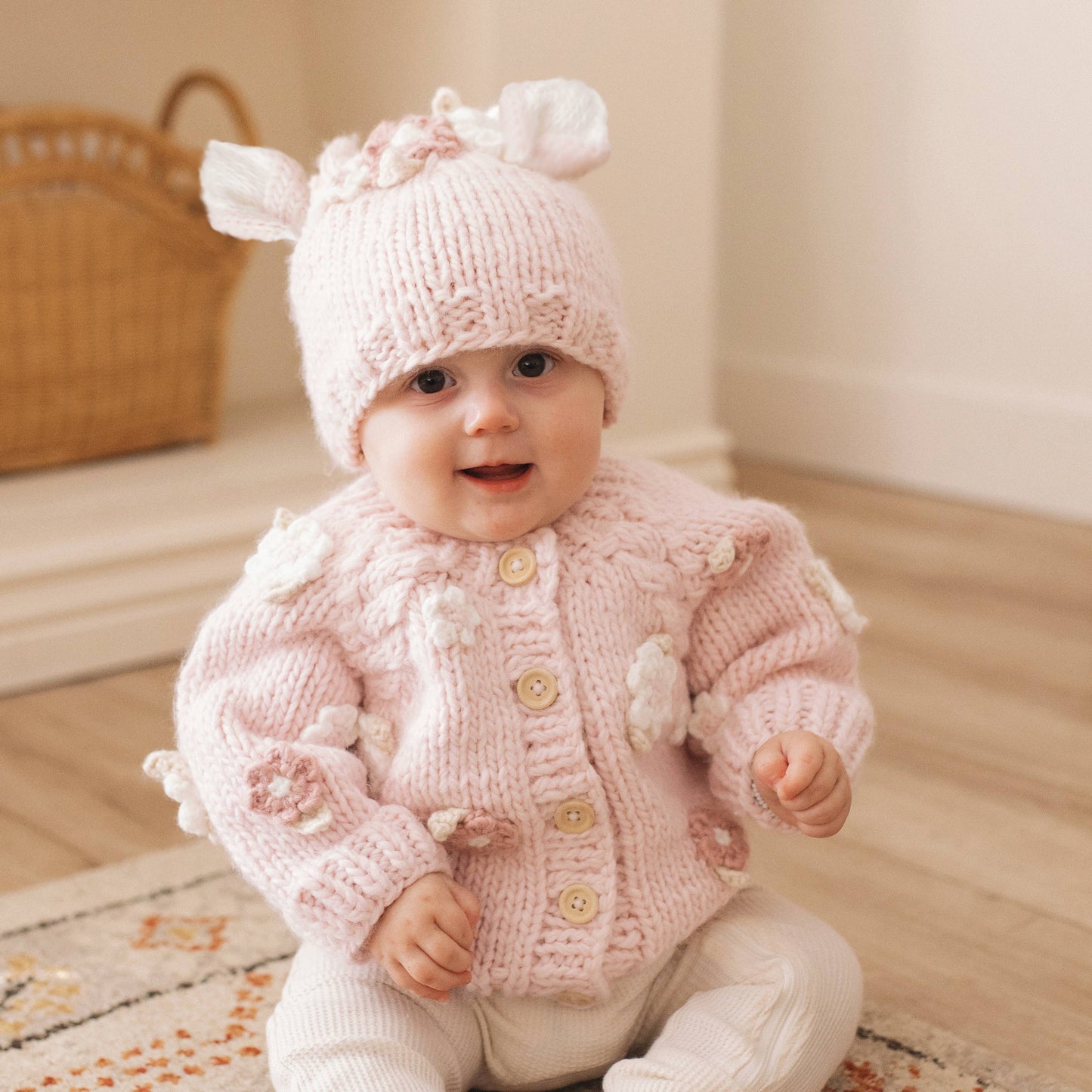 Pink Flower Cardigan