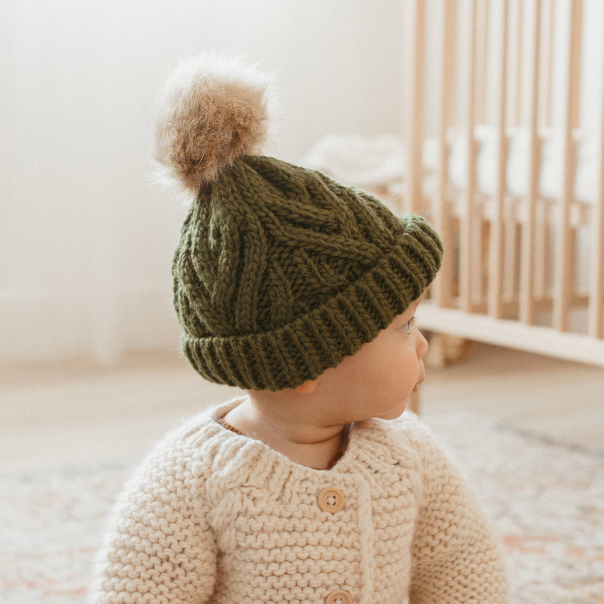 Mossy Pom Beanie
