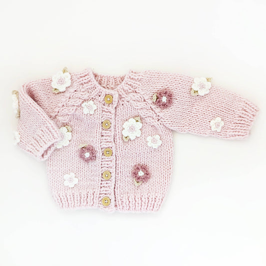 Pink Flower Cardigan