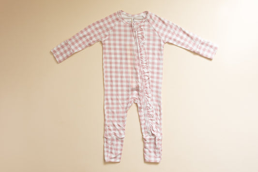 Rose Gingham Bamboo Romper
