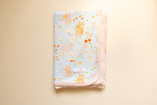 Kitty Meadow Bamboo Blanket