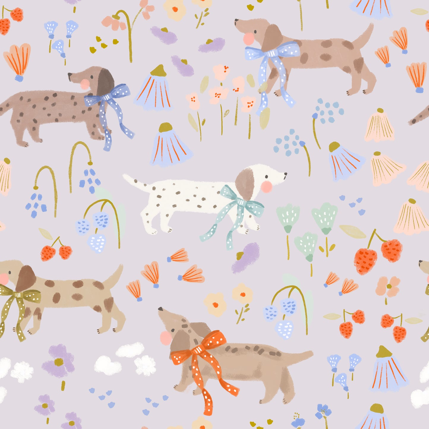 Purple Puppy Meadow Bamboo Romper