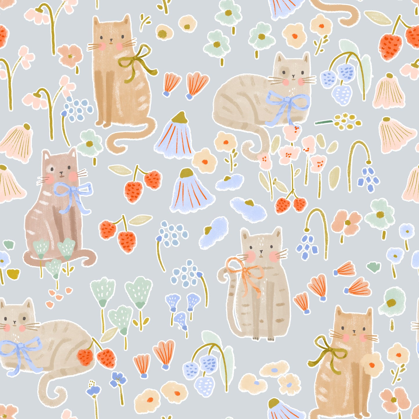 Kitty Meadow Bamboo Blanket