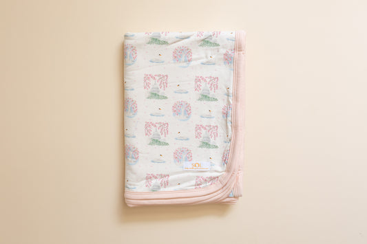 Cherry Blossom Bamboo Blanket
