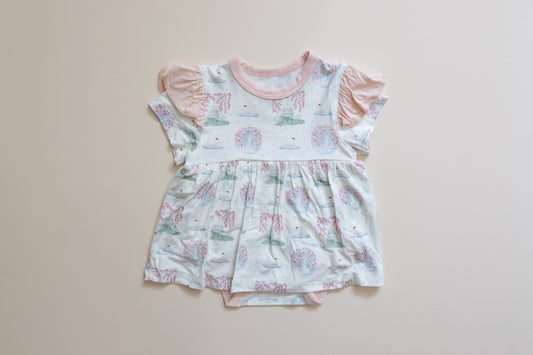 Cherry Blossom Bamboo Dress Onesie