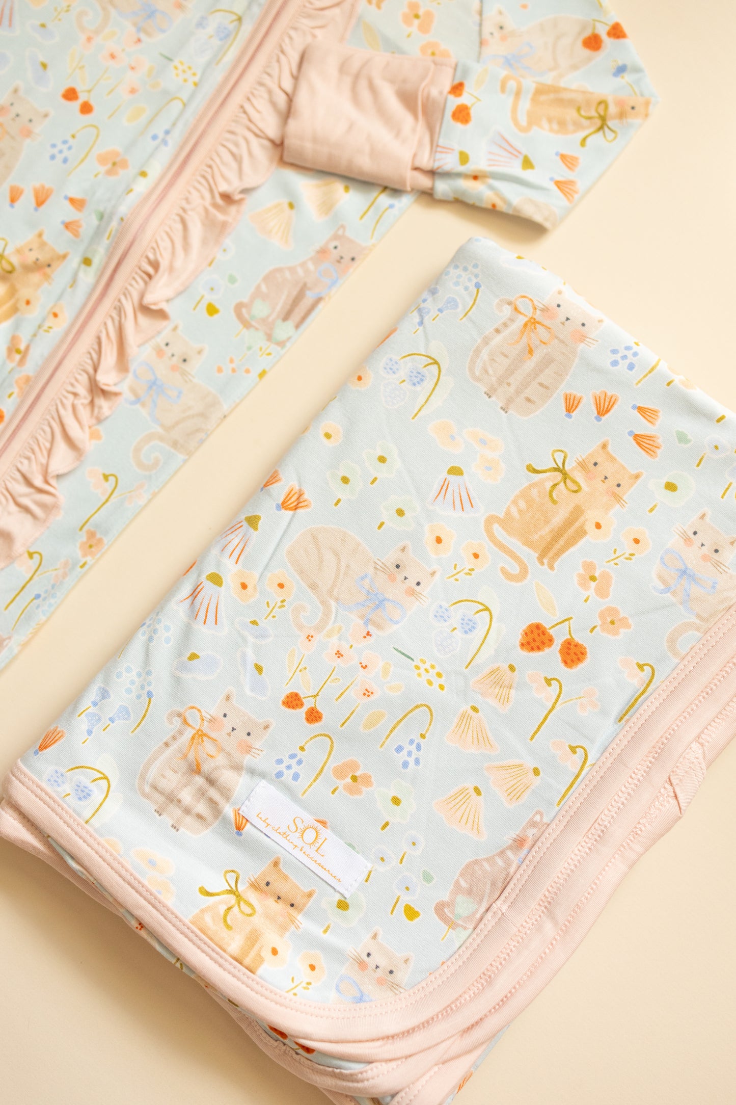 Kitty Meadow Bamboo Blanket