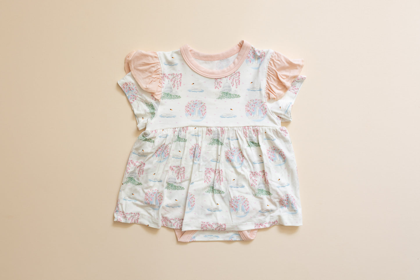 Cherry Blossom Bamboo Dress Onesie