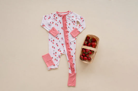 Strawberry Ruffle Romper