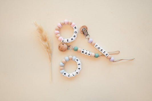 Personalized Teether and Pacifier Clips