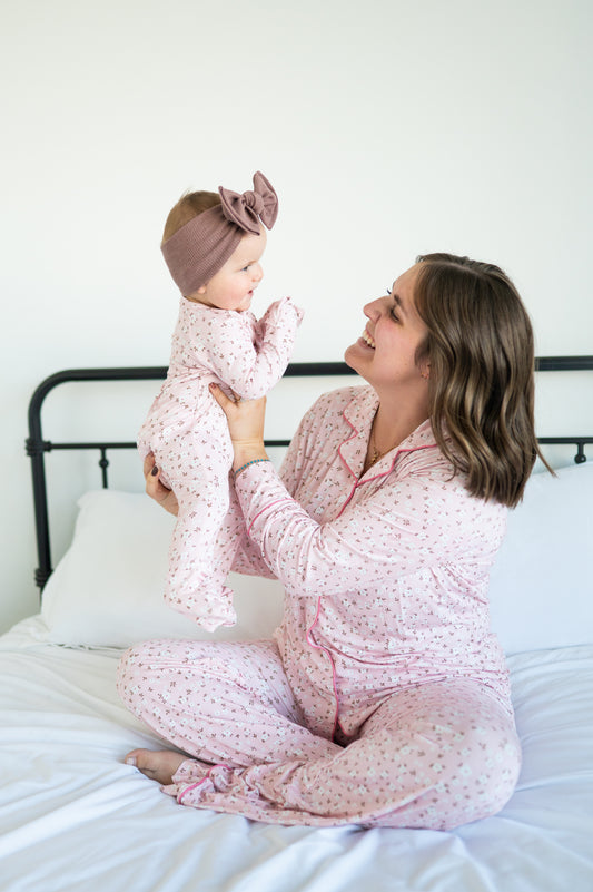 Pink Floral Women’s Bamboo Set