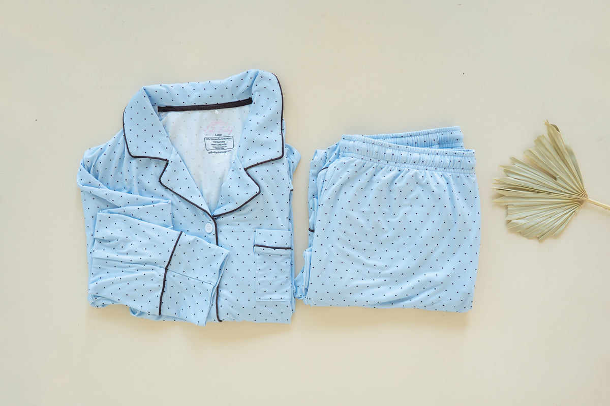 Blue Polka Women’s Bamboo Set