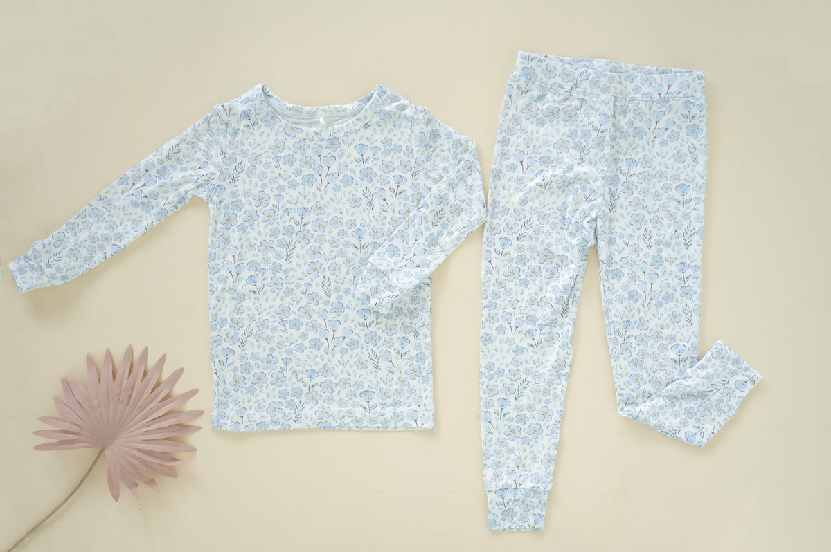 Blue Floral Bamboo Pj