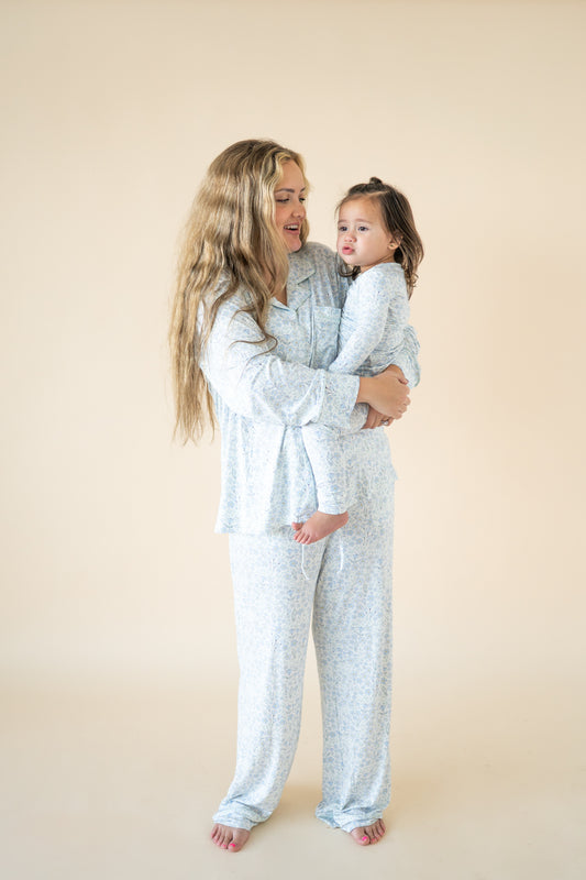 Blue Floral Women’s Bamboo Set