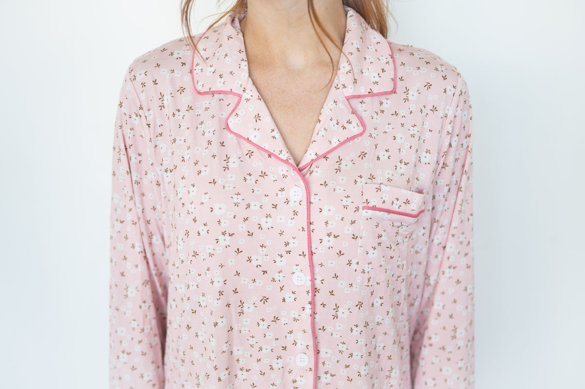 Pink Floral Women’s Bamboo Set