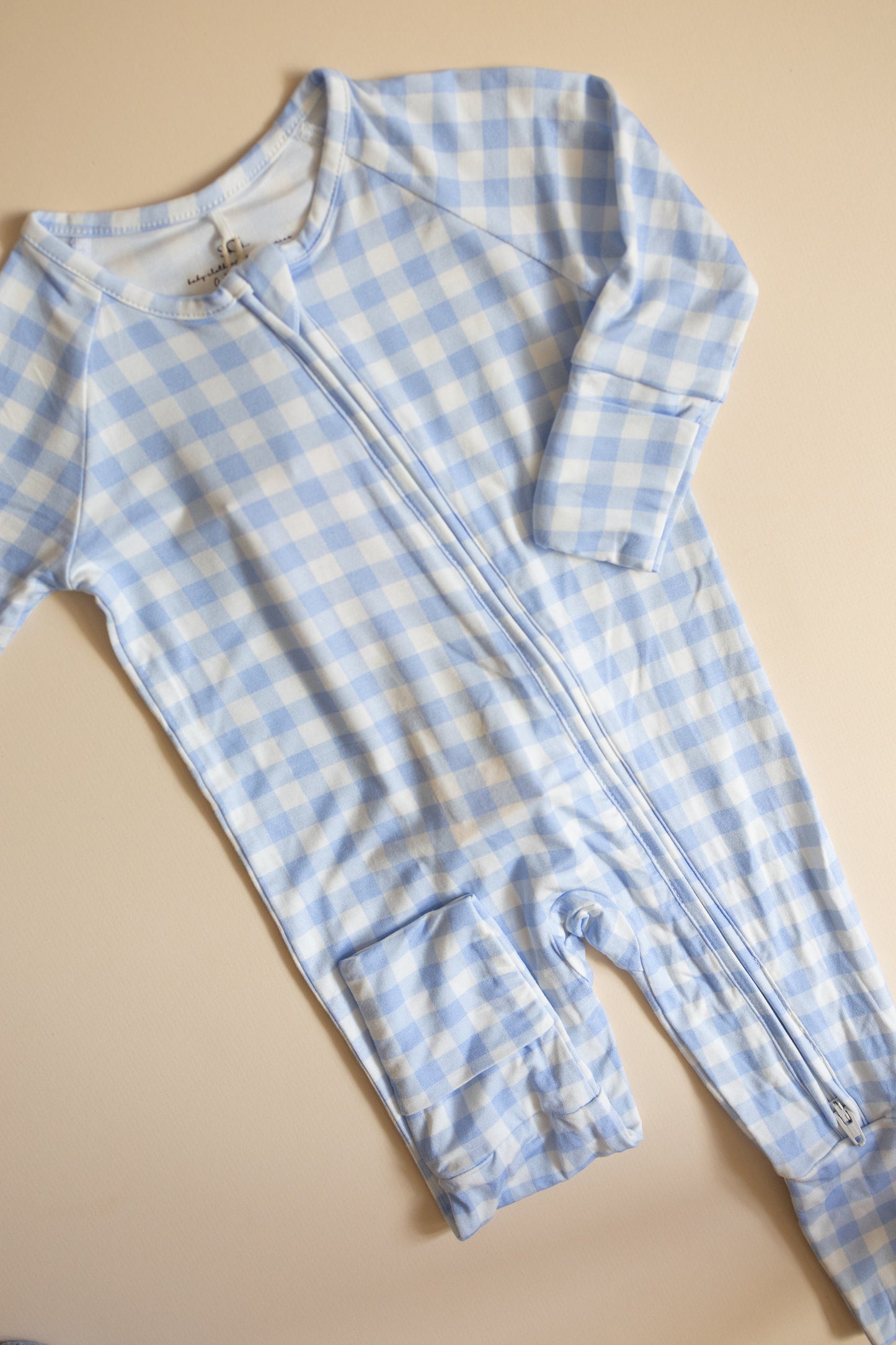 Blue Gingham Bamboo Romper
