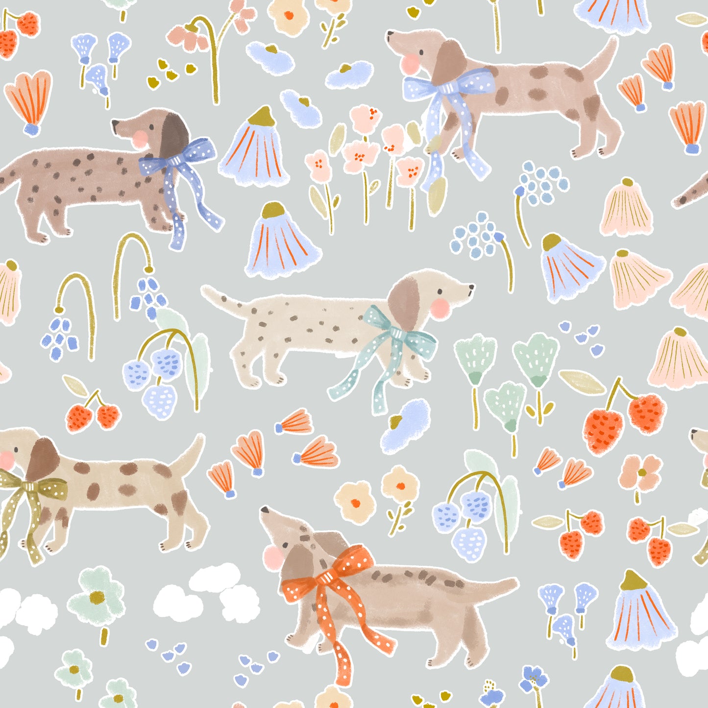 Puppy Meadow Mint Bamboo Romper