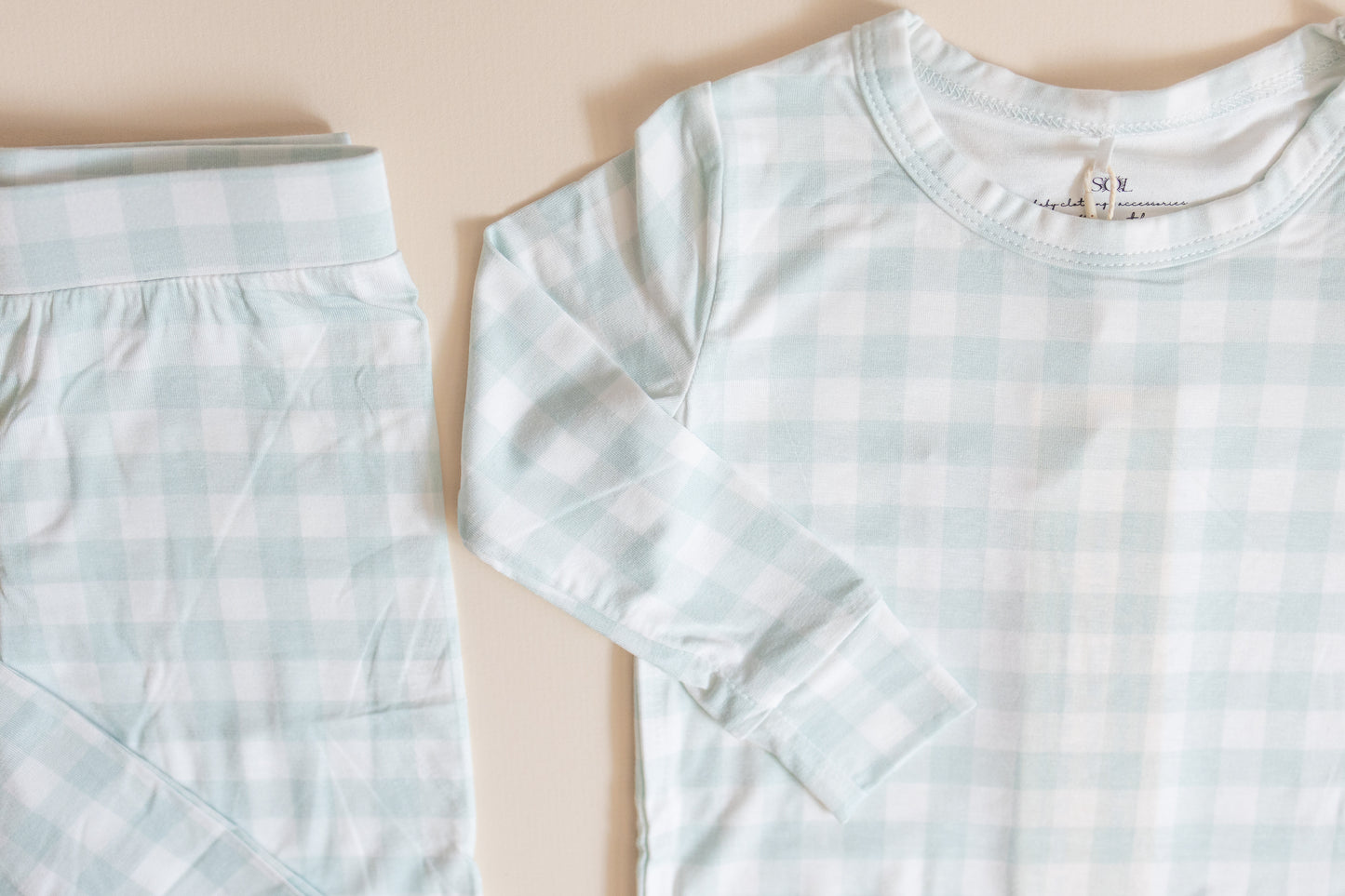Mint Gingham Bamboo Two Piece