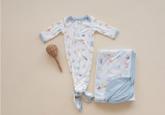 Alphabet Bamboo Newborn Gown