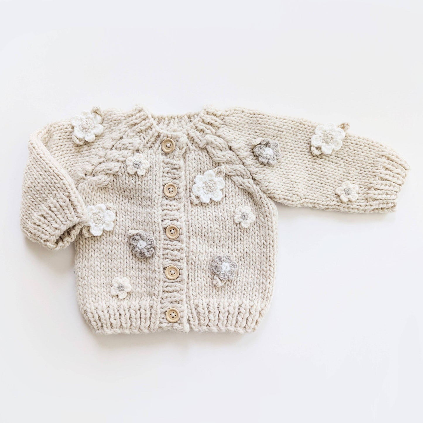Cream Flower Cardigan