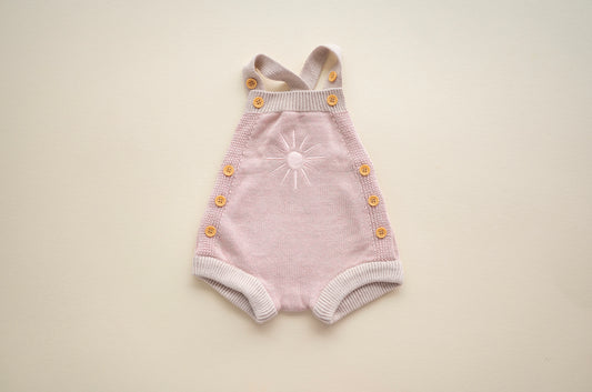 Pink Sun Knitted Romper